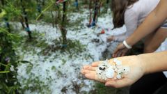 Espectacular granizada en Viveiro