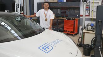 S�nchez Bell�n, en el CIFP Polit�cnico de Santiago, donde estudi� el ciclo superior de Automoci�n
