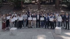 Autoridades y diplomados, en el acto de entrega de las distinciones del Sistema Integral de Calidade Tur�stica Espa�ola en Destinos (Sicted) celebrada en O Carballi�o.