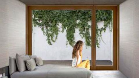 Recreaci�n virtual de la propuesta de una habitaci�n en la futura posada de Monteventoso, que se proyecta en los antiguos barracones.