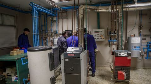 Uno de los talleres de la rama de electricidad del CIFP Coroso de Ribeira.