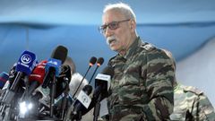 El reelegido l�der del Polisario, Brahim Gali, el pasado mes de diciembre en Tinduf