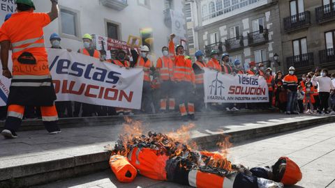 Trabajadores de Vestas, en la protesta del pasado sbado en Viveiro