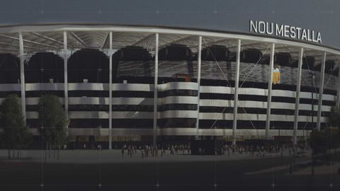 Recreacin de la fachada con las piezas de acero de Horta Coslada.