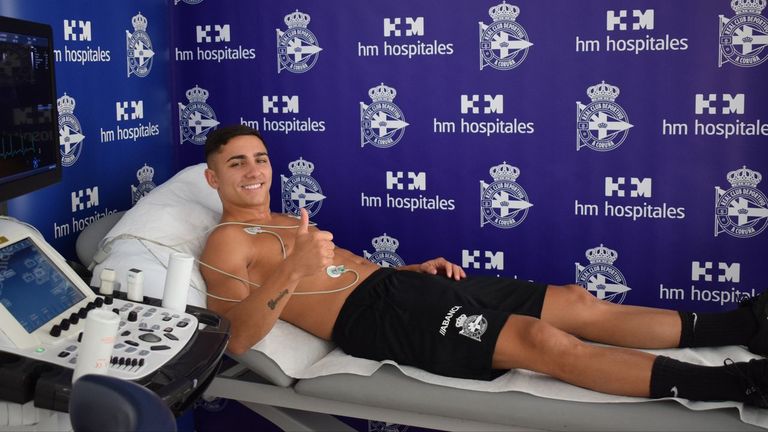 Yeremay, durante el examen m�dico del primer d�a de esta pretemporada