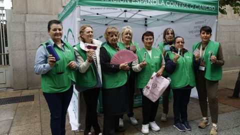 La delegacin ourensana de la Asociacin Espaola contra el Cncer sali ayer a la calle para reivindicar la importancia de los cribados