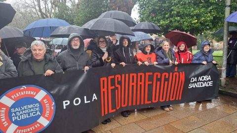 Ediles y alcaldes de BNG y PSOE, en la protesta
