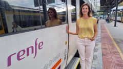 Iria M�ndez fotografada na estaci�n de Guixar, en Vigo