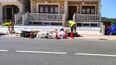 Obras de construcci�n de una senda mixta en Cabana