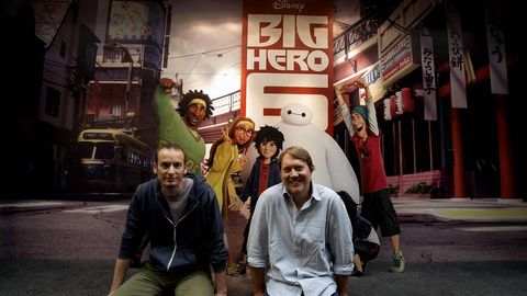 Los directores de «Big Hero 6», uno de los estrenos dirigidos al público infantil.  
