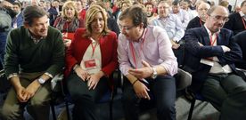 Javier Fern�ndez, Susana D�az, Guillermo Fern�ndez Vara y Javier Lamb�n, en el comit� federal del pasado s�bado. 