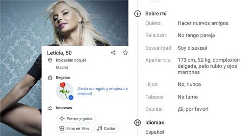 Imagen del perfil falso de Badoo publicada por Formulatv.com