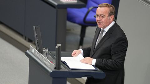 El ministro alemán de Defensa, Boris Pistorius, este miércoles en el Bundestag.