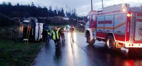 En el autob�s escolar accidentado viajaban dos pasajeros, adem�s del conductor. 