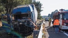 Un camin de la empresa Rabadense sufri un accidente en la A-6