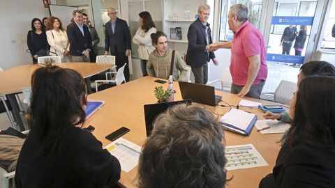 El área de emprendimiento del nuevo edificio del CIFP Carlos Oroza, inaugurado este martes por el presidente de la Xunta