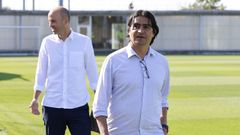 El director de f�tbol del Celta, Marco Garc�s, y su adjunto, �lex Otero.