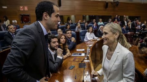 Cristina Cifuentes y el candidato de Ciudadanos, Ignacio Agudo