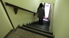 Una empinada escalera es hasta ahora el �nico acceso posible a las oficinas de la Uni�n de Artesanos