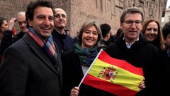 El presidente de la Xunta, Alberto N��ez Feijoo, adelant� su regreso de Estados Unidos para asistir a la concentraci�n
