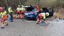 Imagen del accidente tras la excarcelaci�n del conductor por parte de los bomberos