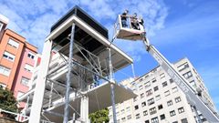 Estado actual de las obras del elevador de Os Castros.