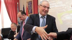 Pablo Abaunza, en una foto de archivo, en el homenaje que le rindi� el sector pesquero de Celeiro al Instituto Espa�ol de Oceanograf�a