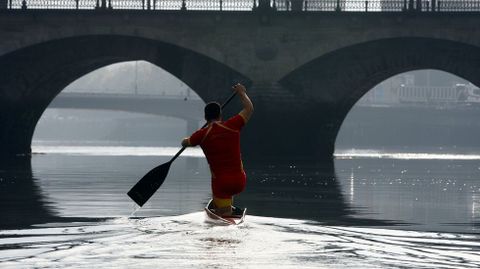 Entreno en Pontevedra.