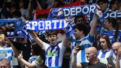 Aficionados del D�por, durante el duelo ante el Andorra en Abanca Riazor.