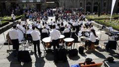 La banda Uni�n Musical de Coruxo, en una imagen de archivo.
