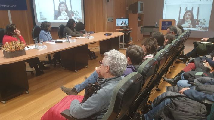 La ingeniera Mar�a L�pez de la Calle, que estudi� en la Escola Polit�cnica, durante su intervenci�n por videoconferencia