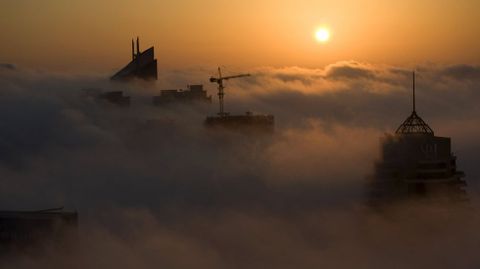 Vista de los rascacielos de Dubai.