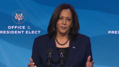 La vicepresidenta electa de Estados Unidos, Kamala Harris, el pasado 7 de enero, en Delaware