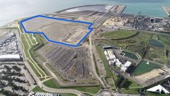 La zona donde act�a Navantia para preparar el puerto de Brest para la obra del parque de Saint Brieuc