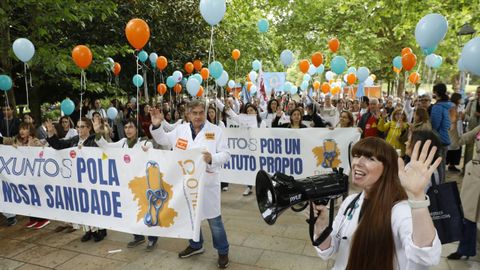 Manifestaci�n en Santiago contra del estatuto marco el pasado mes de abril