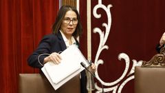 La alcaldesa, Amaia Agirre, durante el pleno de este jueves