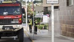 La UME desinfecta los exteriores del hospital CHUO. 
D�cimoquinto d�a del Estado de Alarma por emergencia sanitaria originado por el coronavirus  COVID-19. 