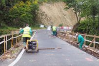 El puente est� cerrado al tr�fico mientras hacen las obras. 