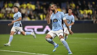 Borja Iglesias, celebrando el tanto que anot� en el Villarreal-Celta de este domingo.