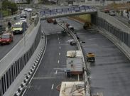 Estado de los trabajos de la avenida de San Crist�bal ayer por la ma�ana. 