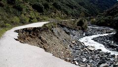 Imagen de la carretera hundida ayer