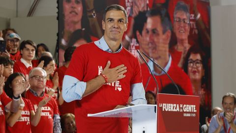 El presidente del Gobierno, Pedro S�nchez, interviene durante la reuni�n del Comit� Federal del PSOE en Fuenlabrada.