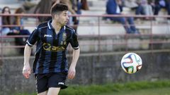 Nacho L�pez, en un partido con el Real Oviedo