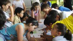 En Agolada, los chavales lo pasaron en grande con los primeros talleres en el colegio.