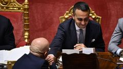 El ministro Luigi Di Maio, en la sesin del martes  en el Senado.