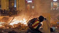 Una imagen de los disturbios en Barcelona tras la sentencia del proc�s.