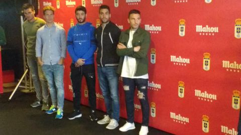 Vila, Susaeta, Nando, Diegui y Fern�ndez en el acto de Mahou