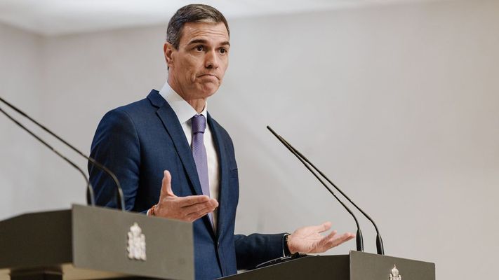 Pedro Snchez, en una rueda de prensa.