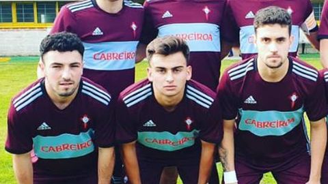 Fran Lpez, en el centro, fue el goleador del Celta en el mismo partido en el que sufri el choque esta maana