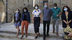 Ana Pont�n tras su intervenci�n en Ourense